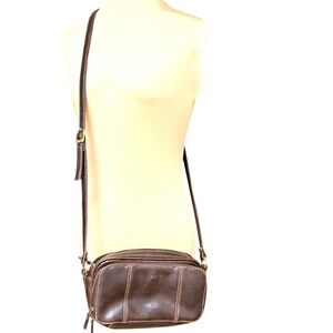 bag ROSETTI vintage crossbody brown leather multi-pocket practical classic boho